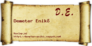Demeter Enikő névjegykártya