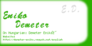 eniko demeter business card